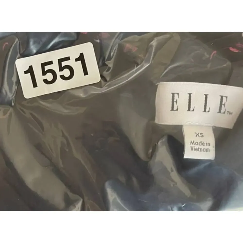 ELLE Womens XS Sleeveless Floral Top Black Polyester Rayon - Picture 10 of 10